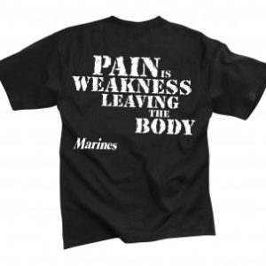 تي شيرت مطبوع Marines ''Pain Is Weakness'', روثكو, اسود
